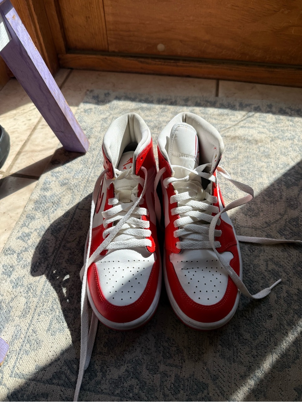 Nike Air Jordan 1 Mid Gym Red White Sneakers